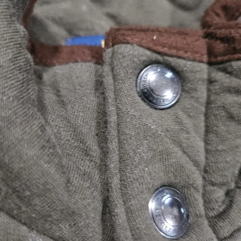 Polo Ralph Lauren Quilted Luxury Jersey Pullover‎ Men S Olive Green Snap Pony